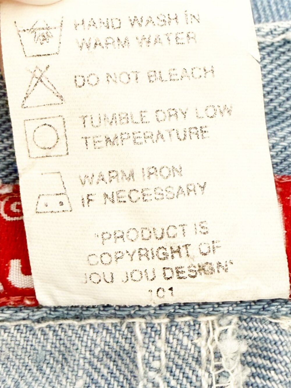 Jou Jou Vtg 80s Denim Fringe Embroidered Long Shorts sz 11/12 - Picture 5 of 6
